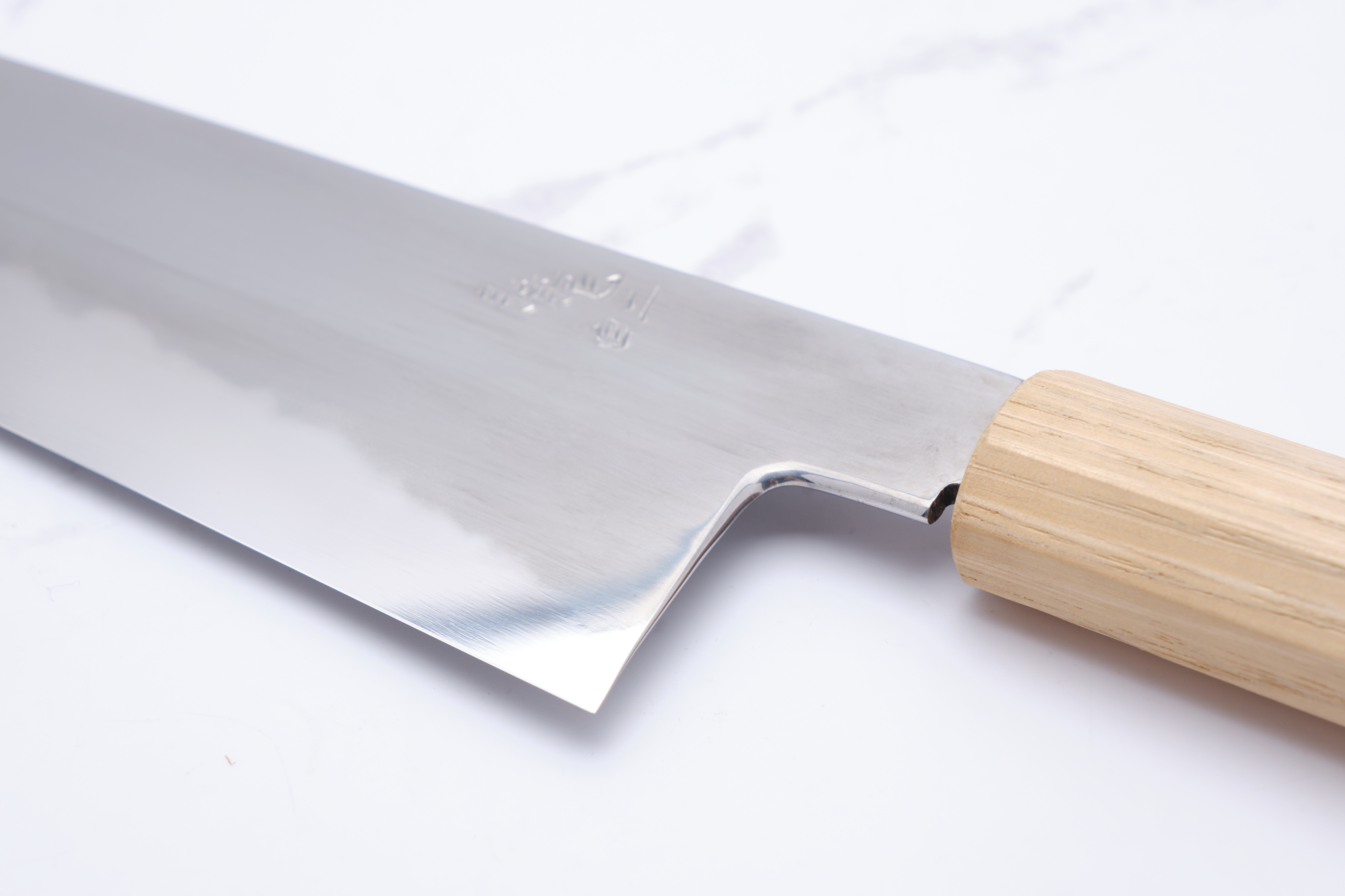 Yamato 'Oboro' 210 mm Gyuto Weiß #2 – Kastanie