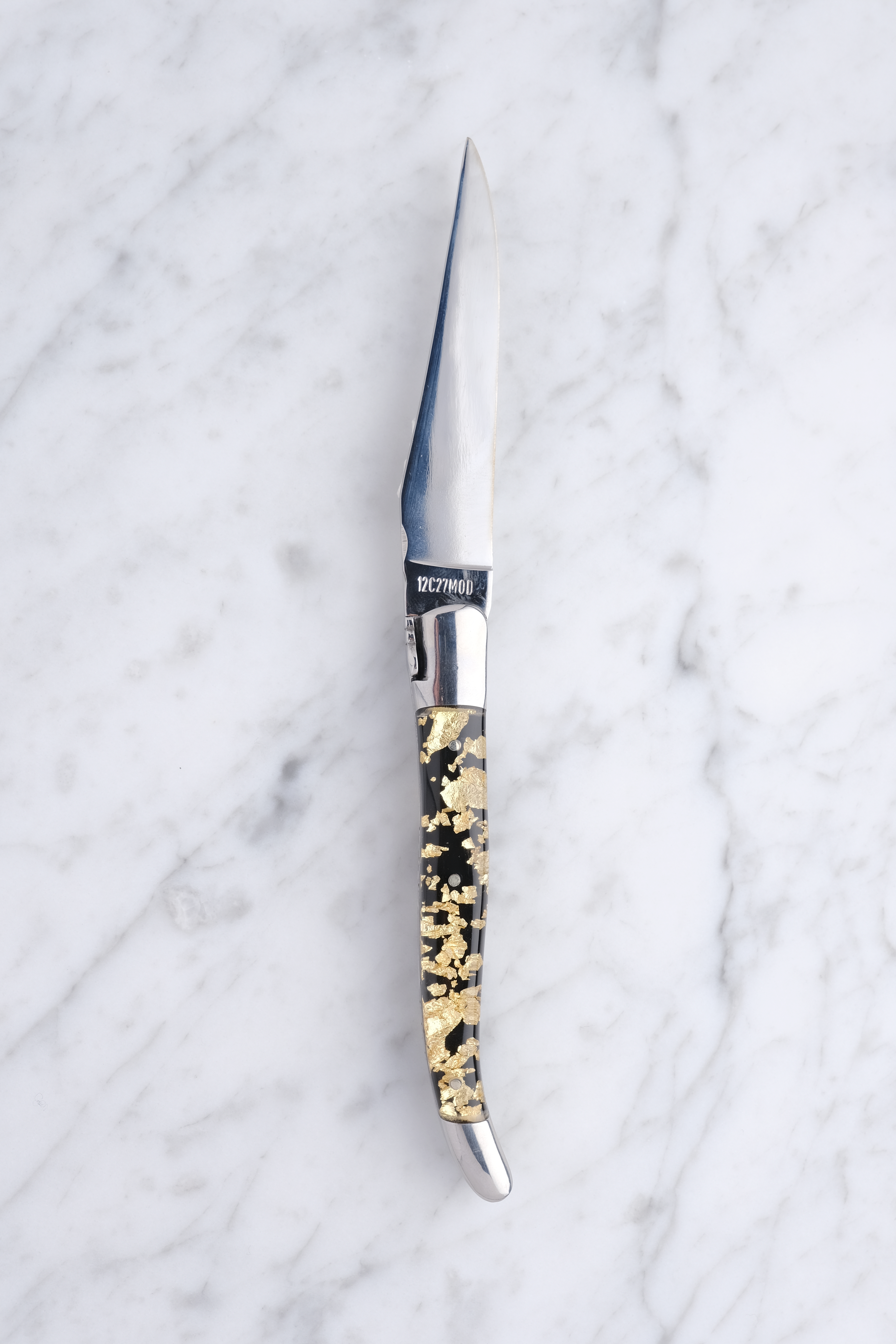 Laguiole Paillete folding knife 12cm - gold