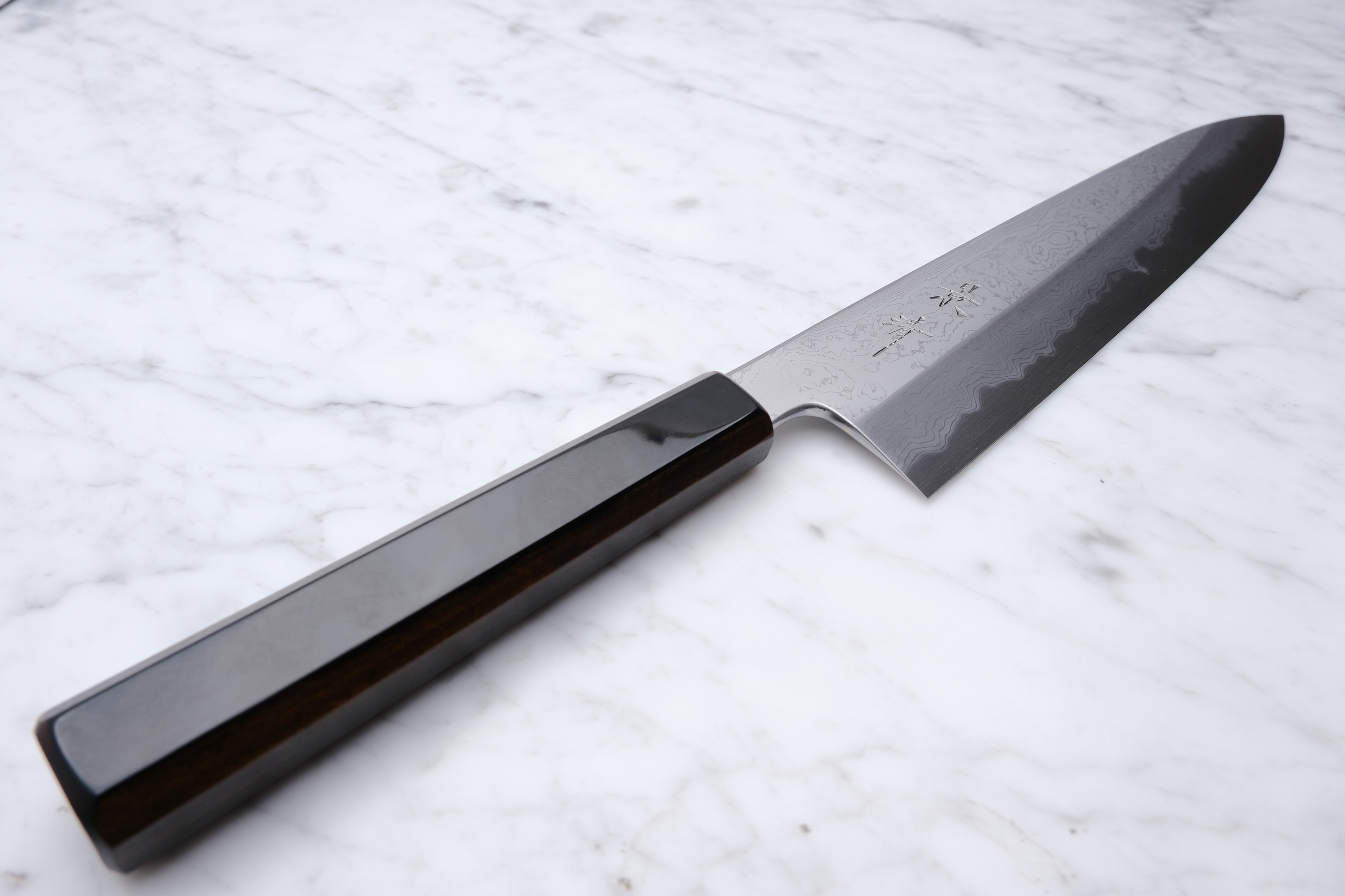 Kagekiyo - Blue #1 Damascus 240mm Gyuto - Kuroro Handle