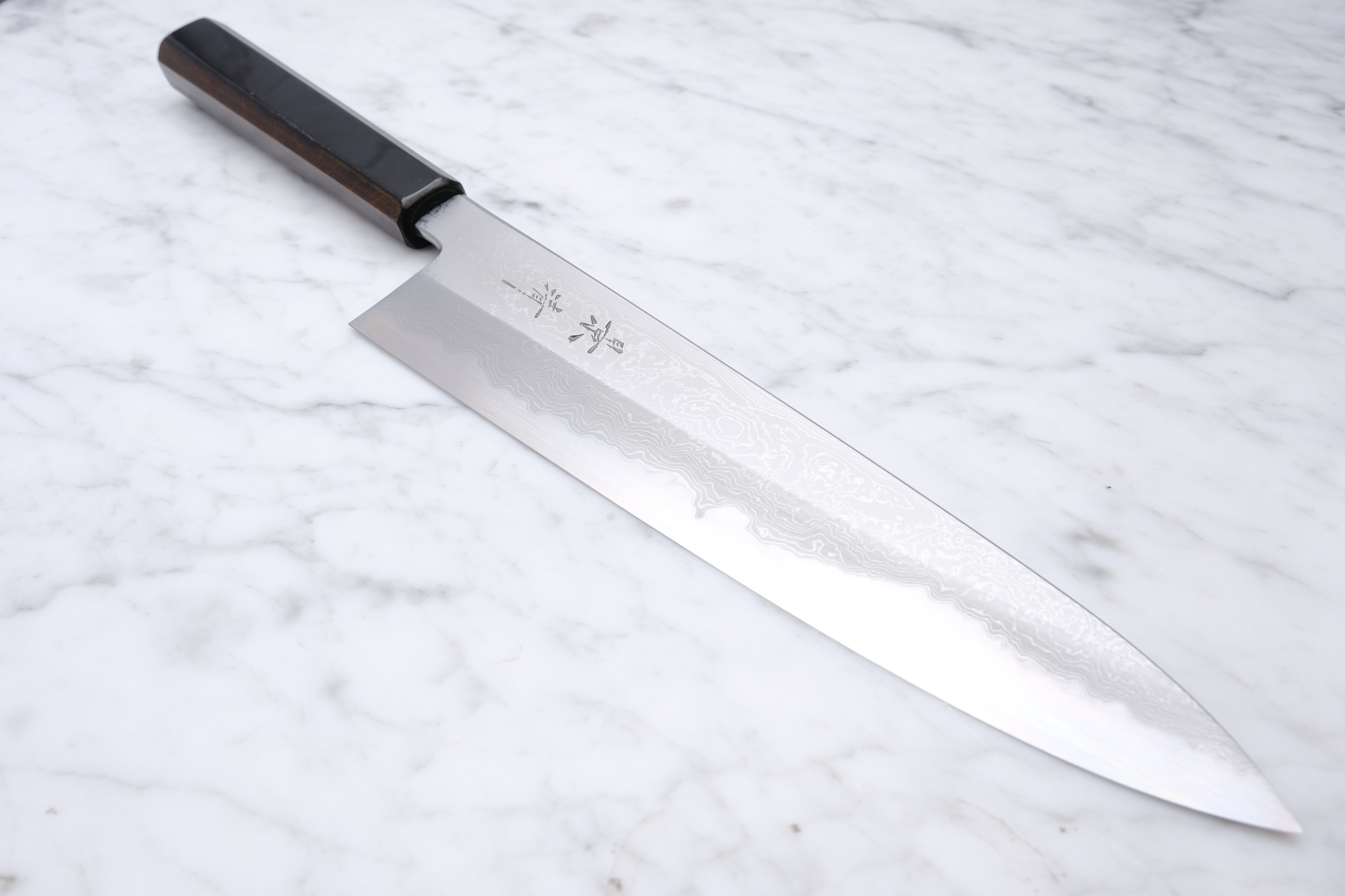 Kagekiyo - Blue #1 Damascus 240mm Gyuto - Kuroro Handle