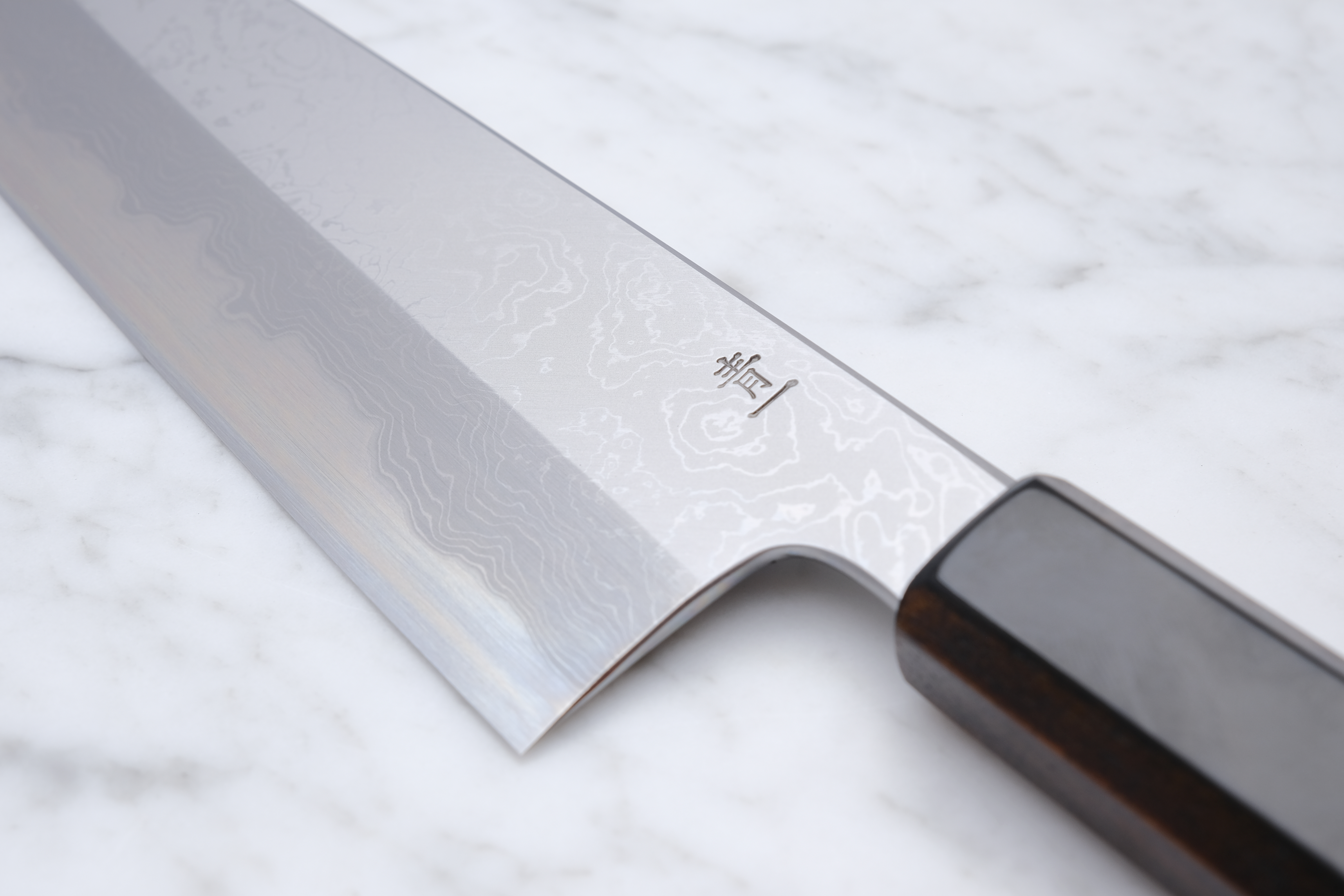 Kagekiyo - Blue #1 Damascus 240mm Gyuto - Kuroro Handle