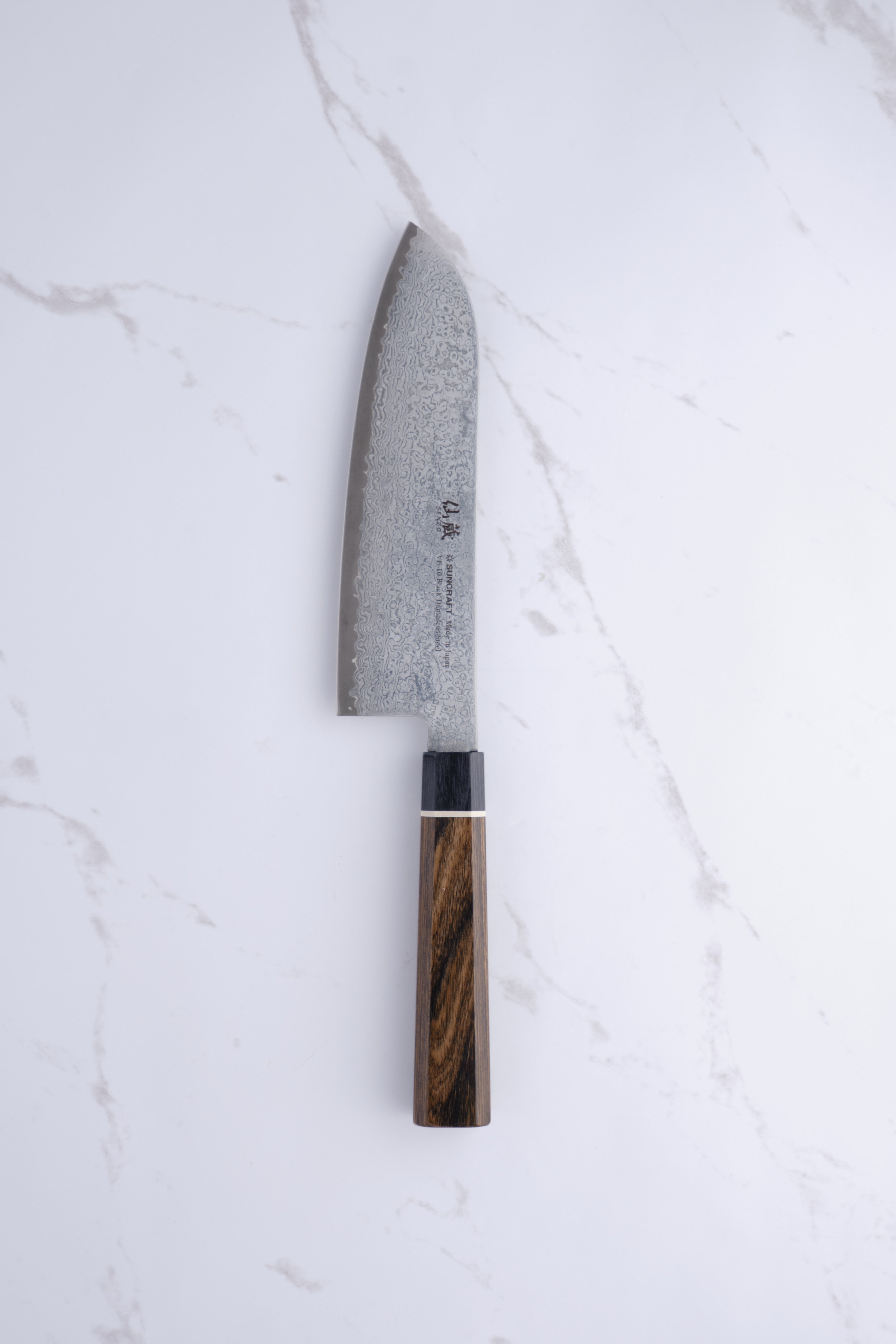 Suncraft Schwarzes Santoku 167 mm
