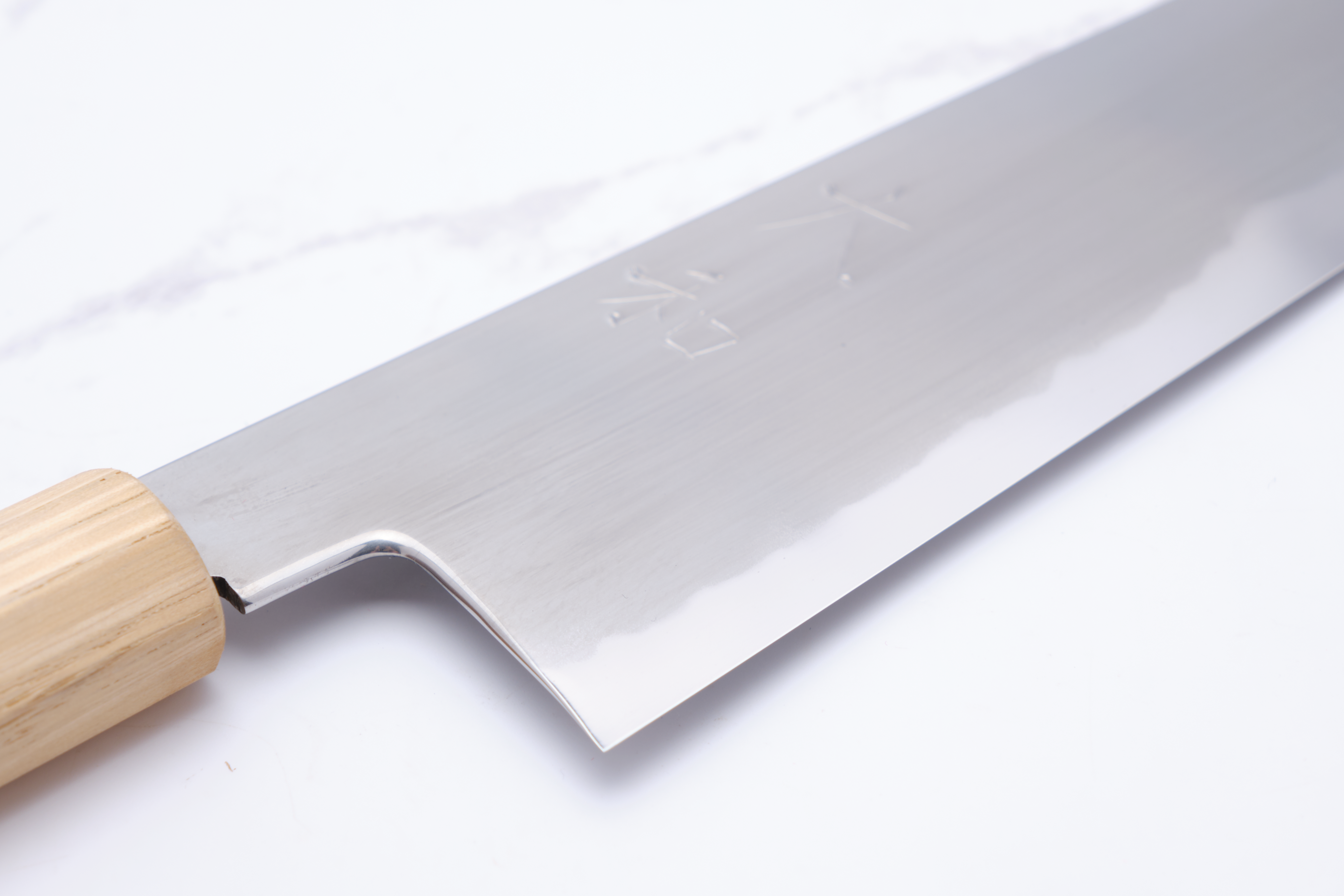 Yamato 'Oboro' 210 mm Gyuto Weiß #2 – Kastanie