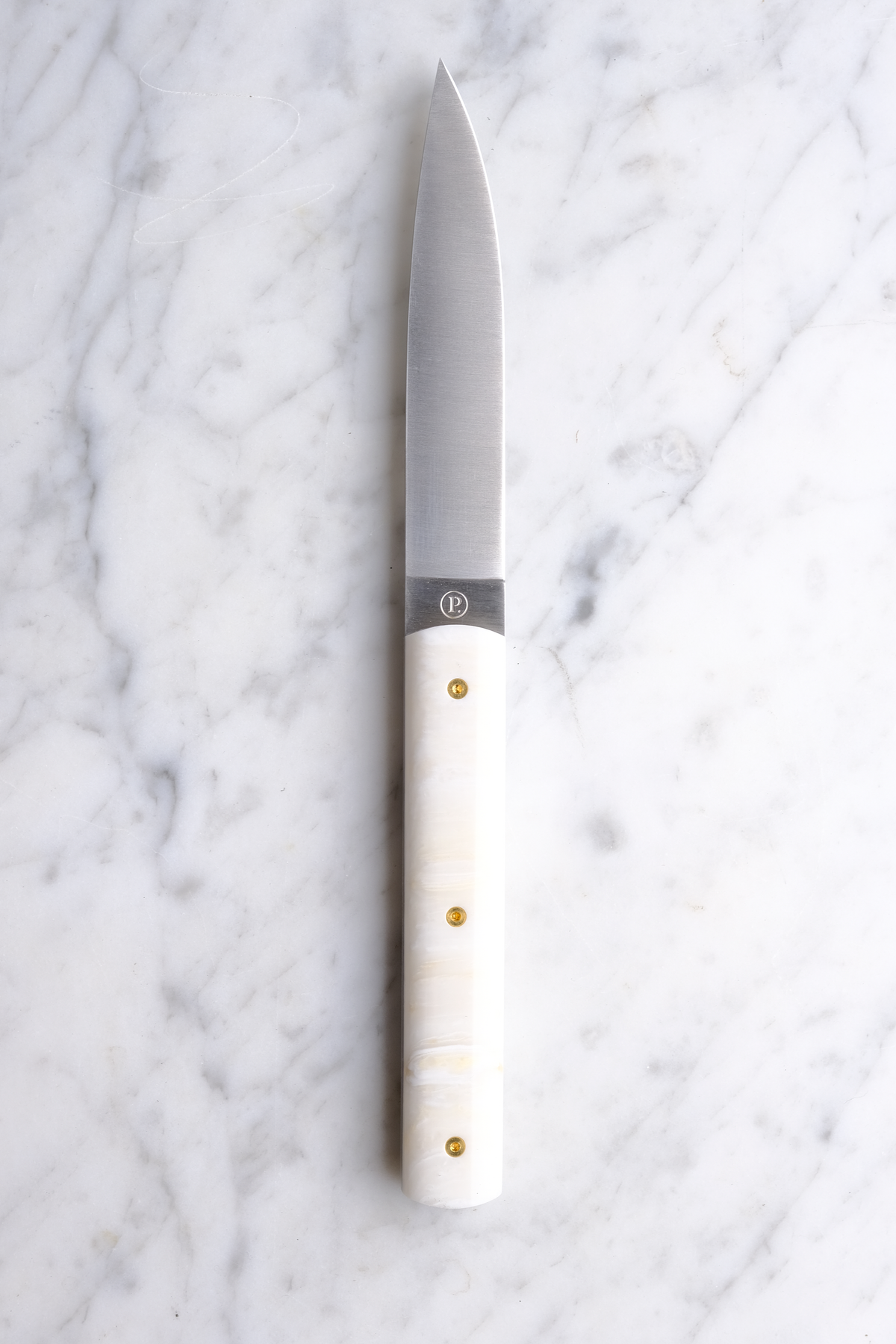 Perceval 9.47 Steakmesser Creme Krion mit Goldnieten