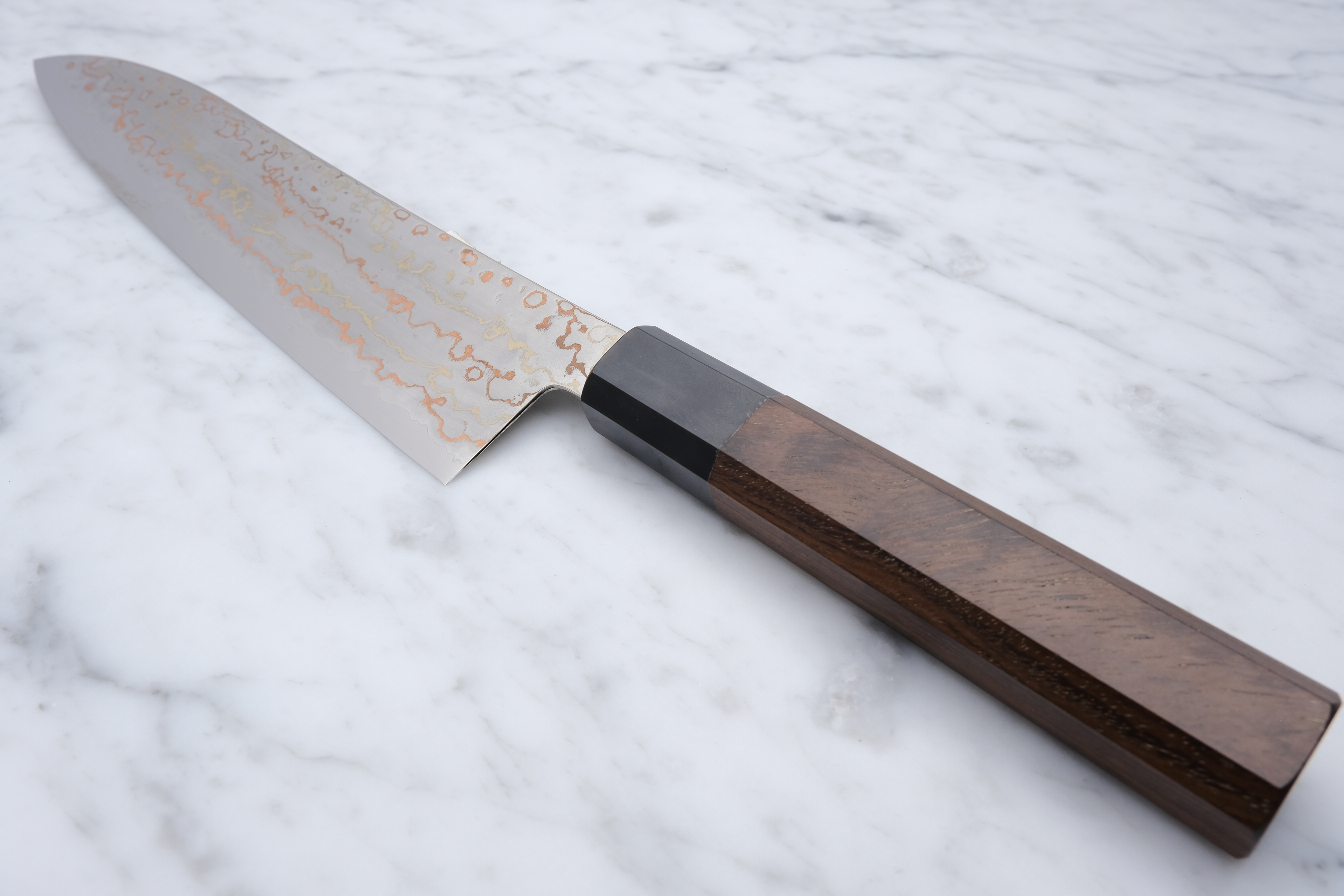 Hatsukokoro Hayabusa Blue 2 Rainbow Damascus 210mm Gyuto