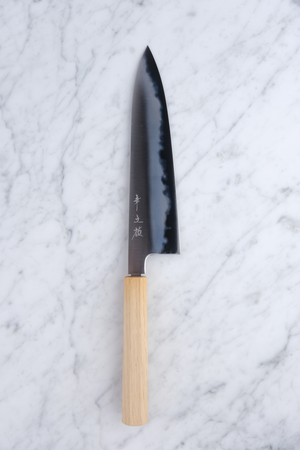 Konosuke WT 225mm Gyuto Shirogami 2 - Kastanie