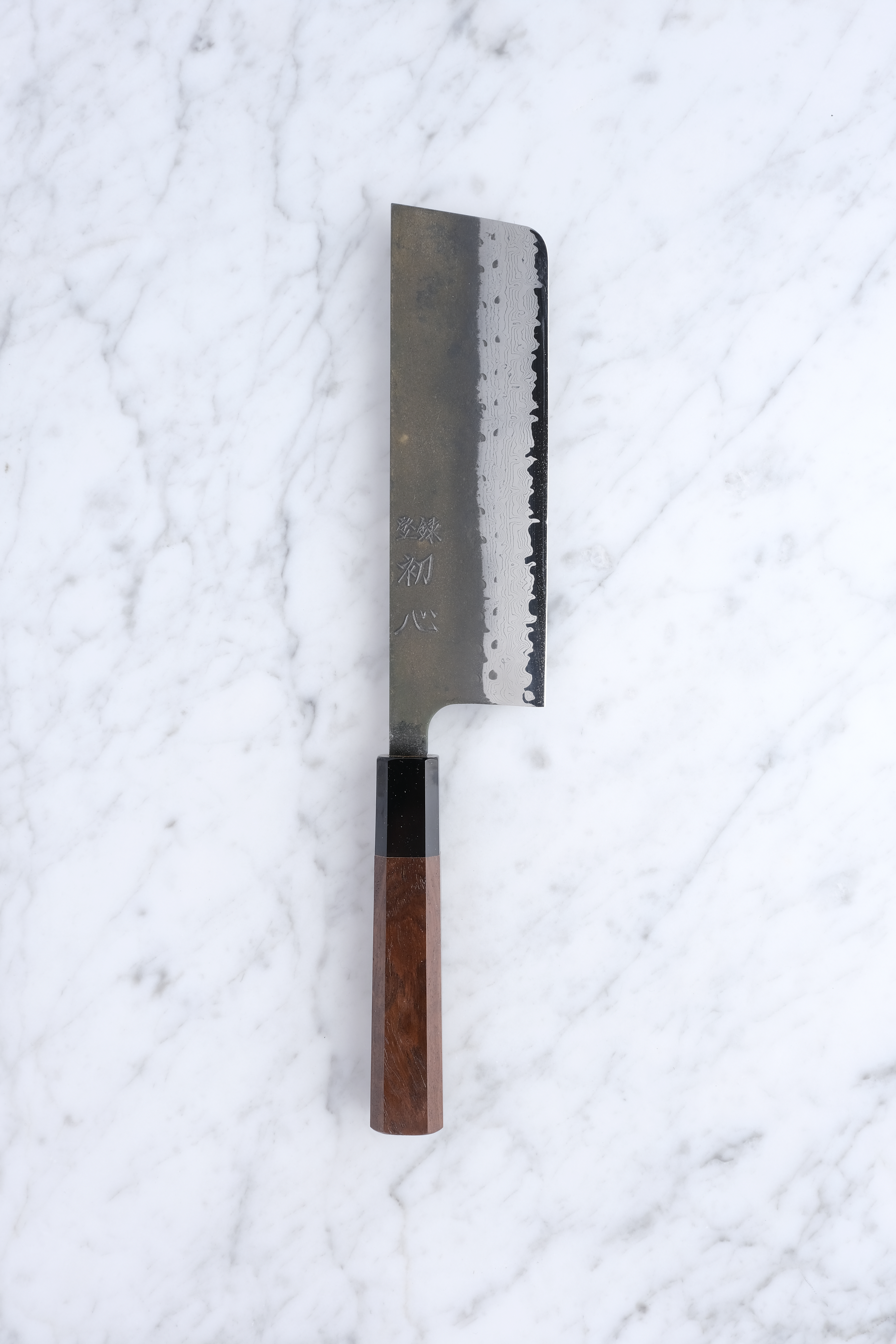 Hatsukokoro Shinkiro 165mm Nakiri Aogami Super - Walnut