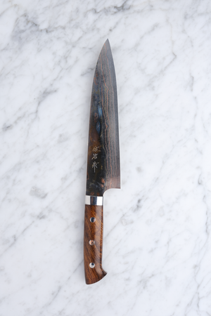 Takeshi Saji Aogami 2 Rainbow Damascus Western Eisenholz - 210 mm Gyuto