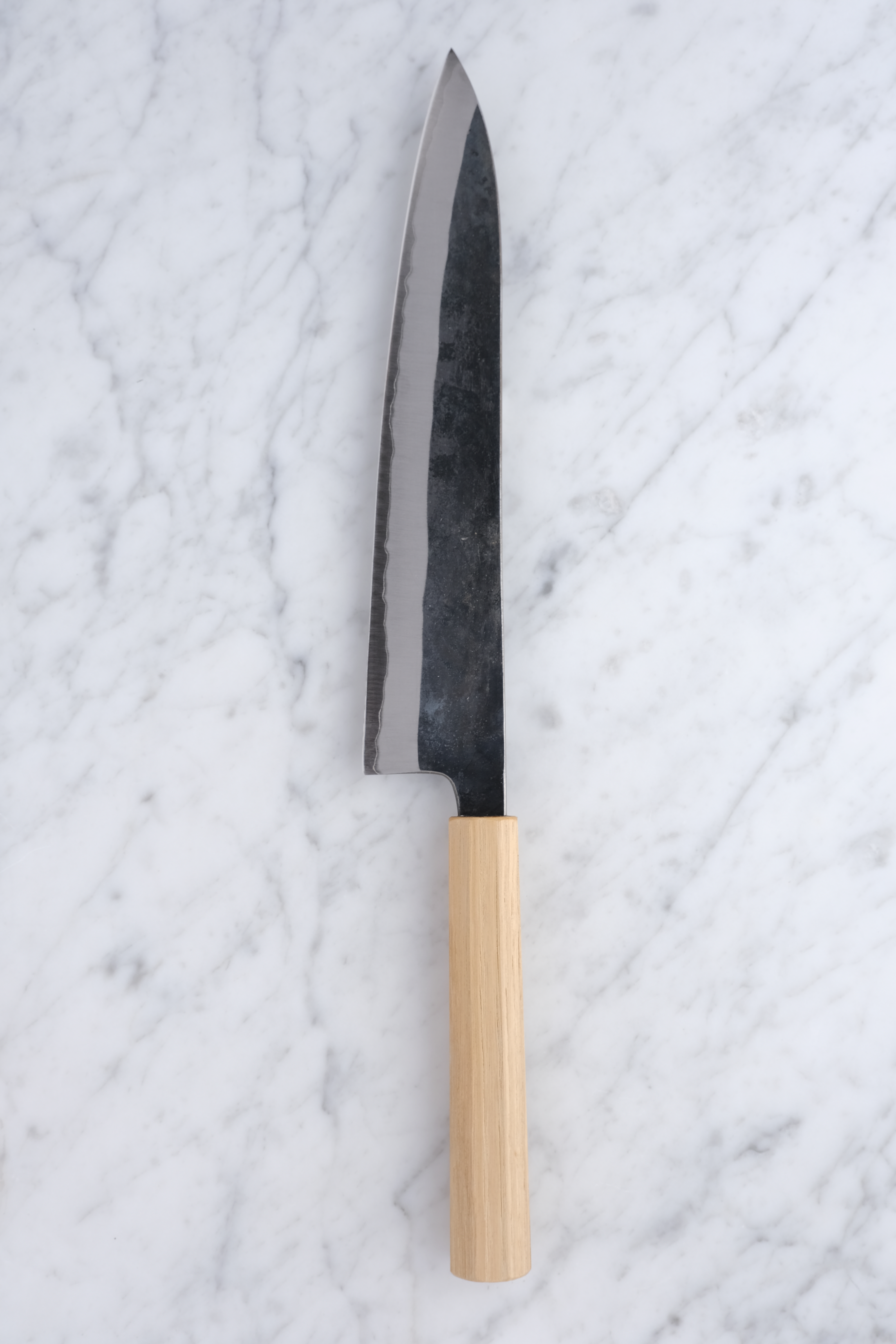 Foodgear Hamono 240 mm Gyuto – Blau 2 Edelstahl plattiert – Kastanienholzgriff