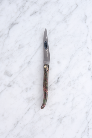 Laguiole Taschenmesser 12cm - Rote stabilisierte Pappelknolle (Raum Thema)