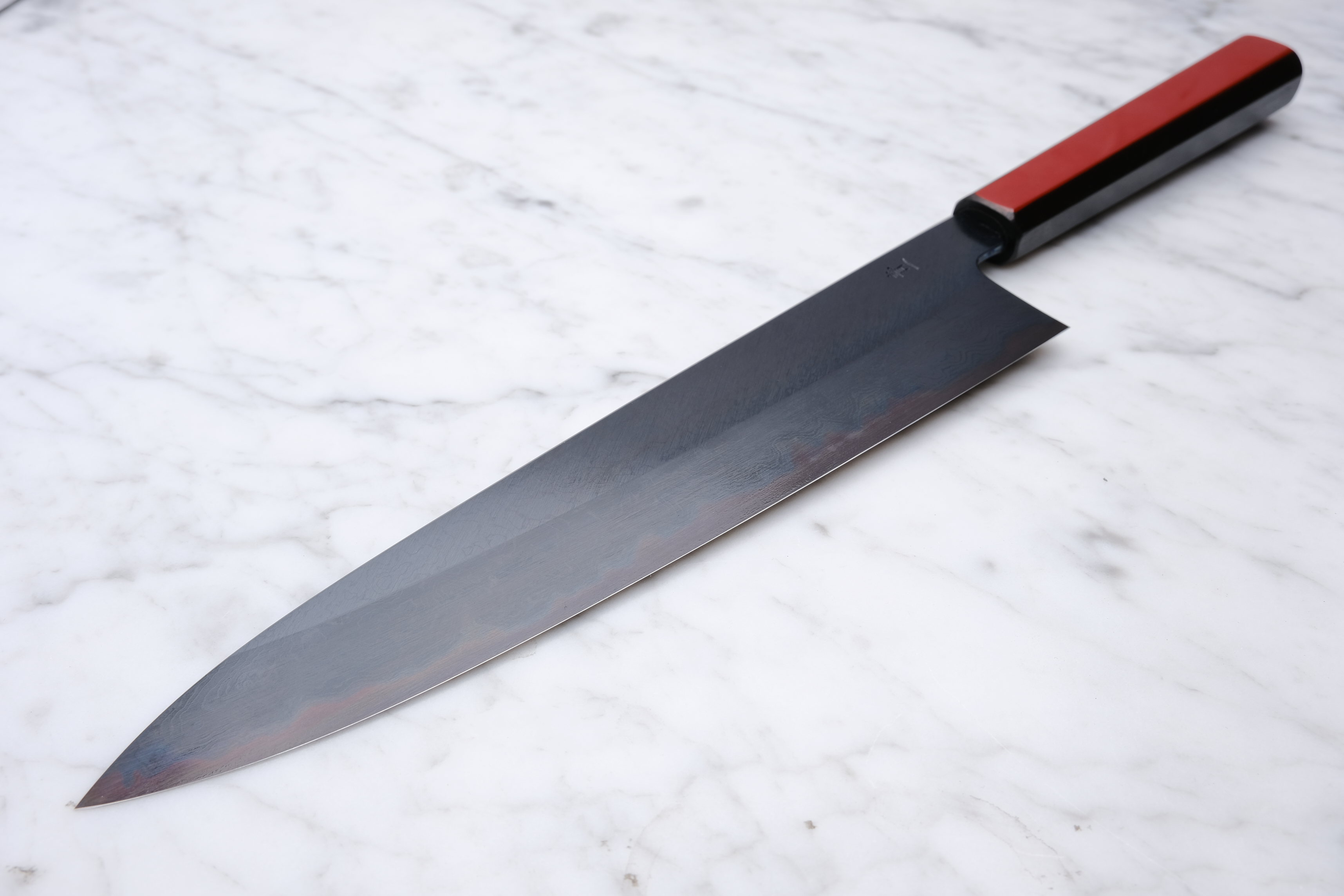 Kagekiyo - Blue #1 Black Damascus 240mm Gyuto - Akaro Handle