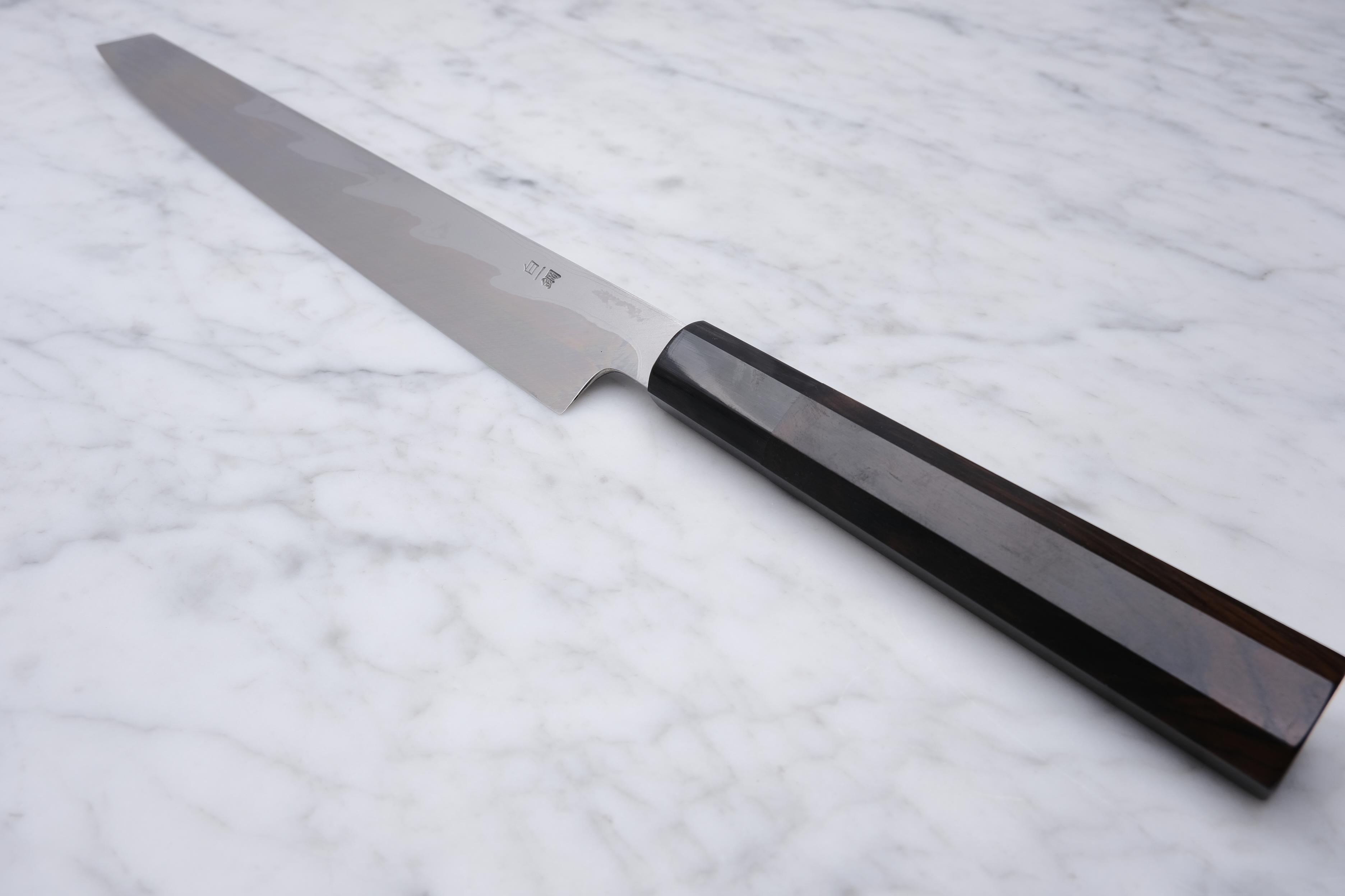 Sakai Kikumori Damascus White #1 Ebony - 270 mm Kiritsuke Yanagiba