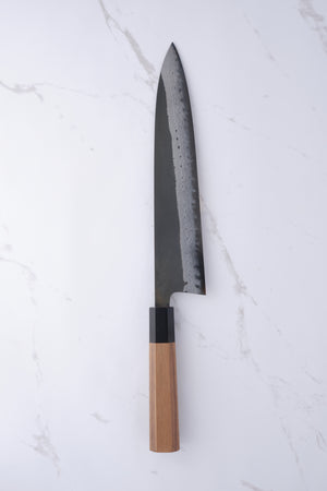Hatsukokoro Shinkiro Aogami Super Walnuss - 240 mm Gyuto