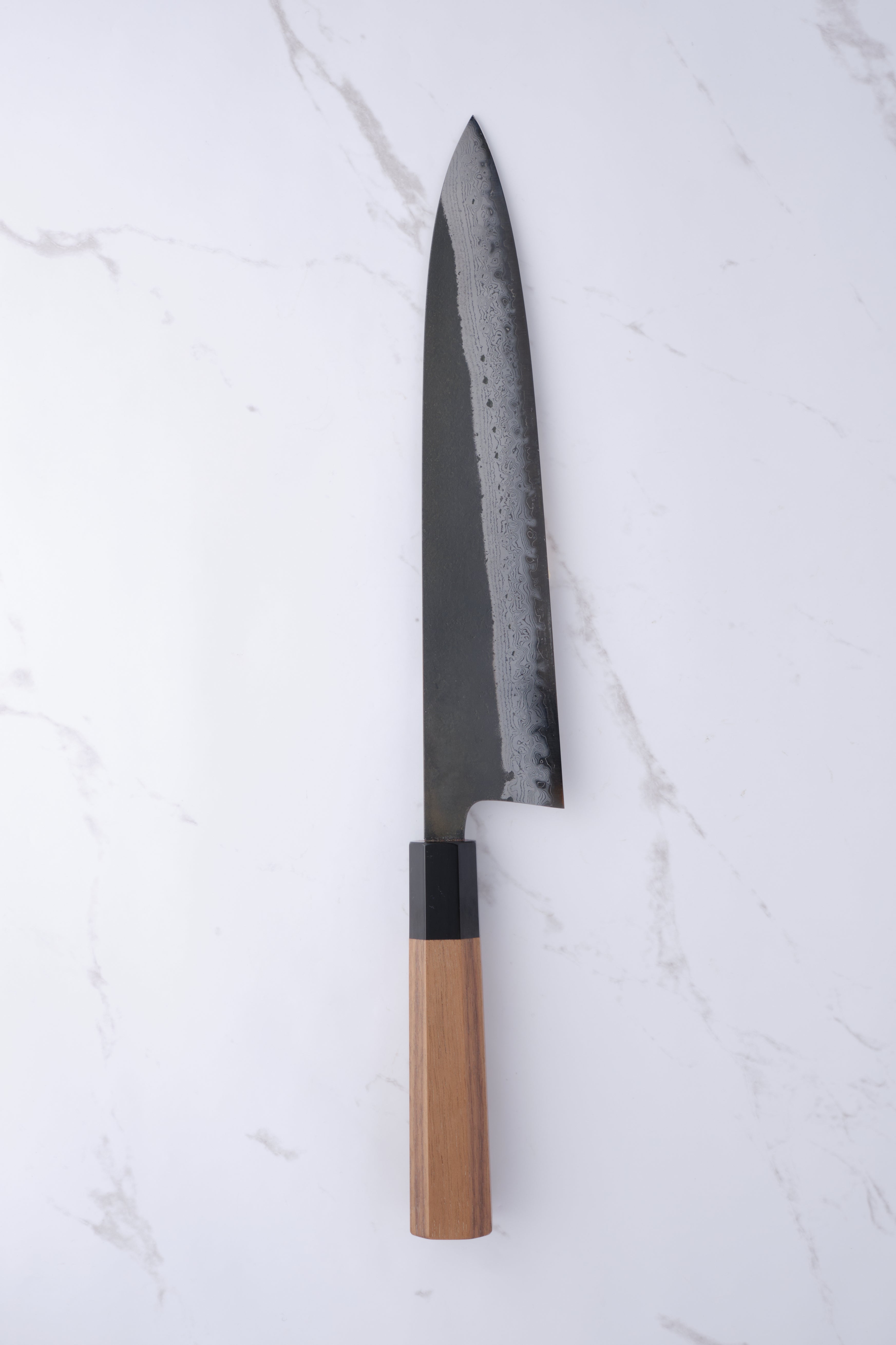 Hatsukokoro Shinkiro Aogami Super Walnuss - 240 mm Gyuto
