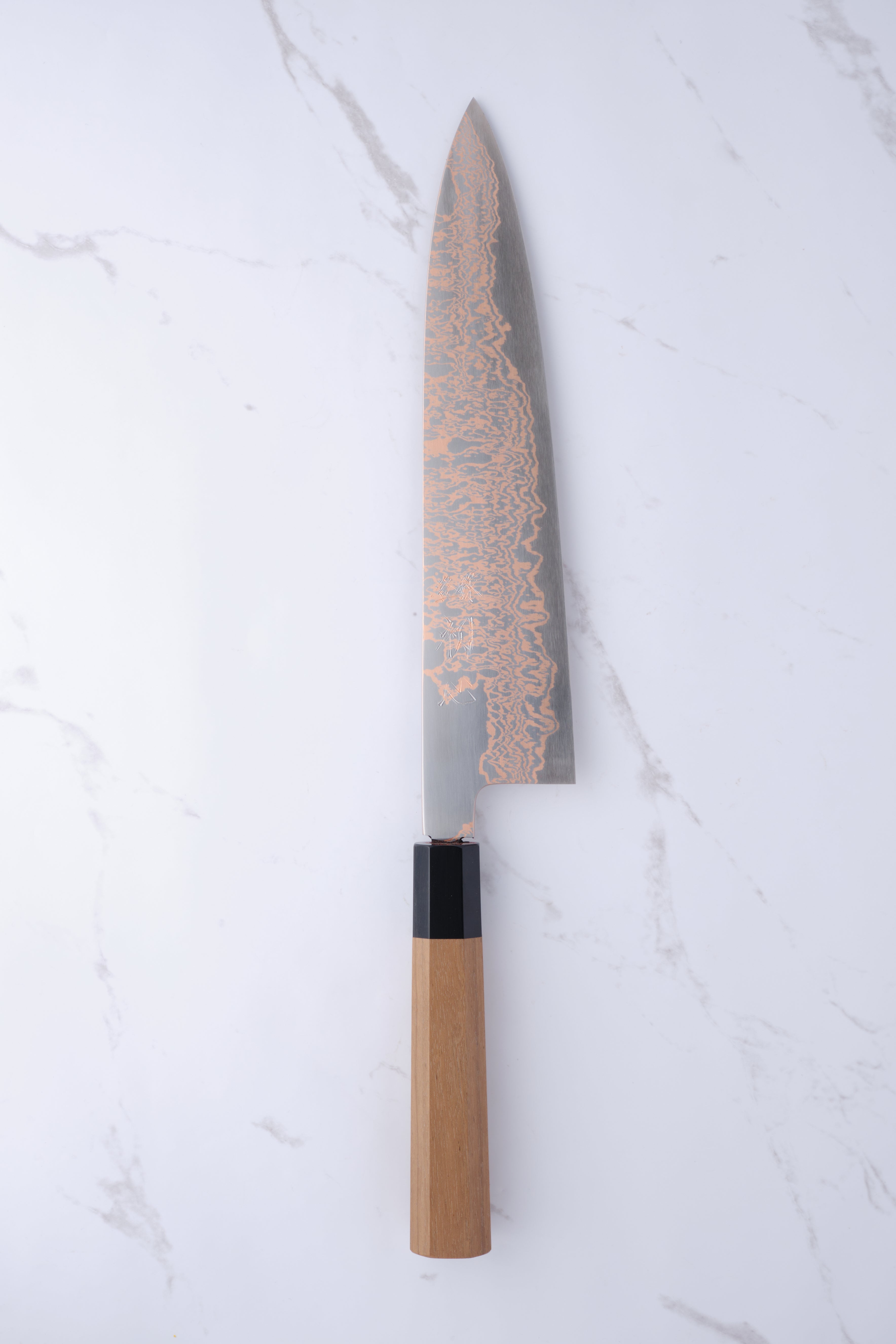 Hatsukokoro Yorokobi Rainbow Damast SLD Walnuss - 240 mm Gyuto