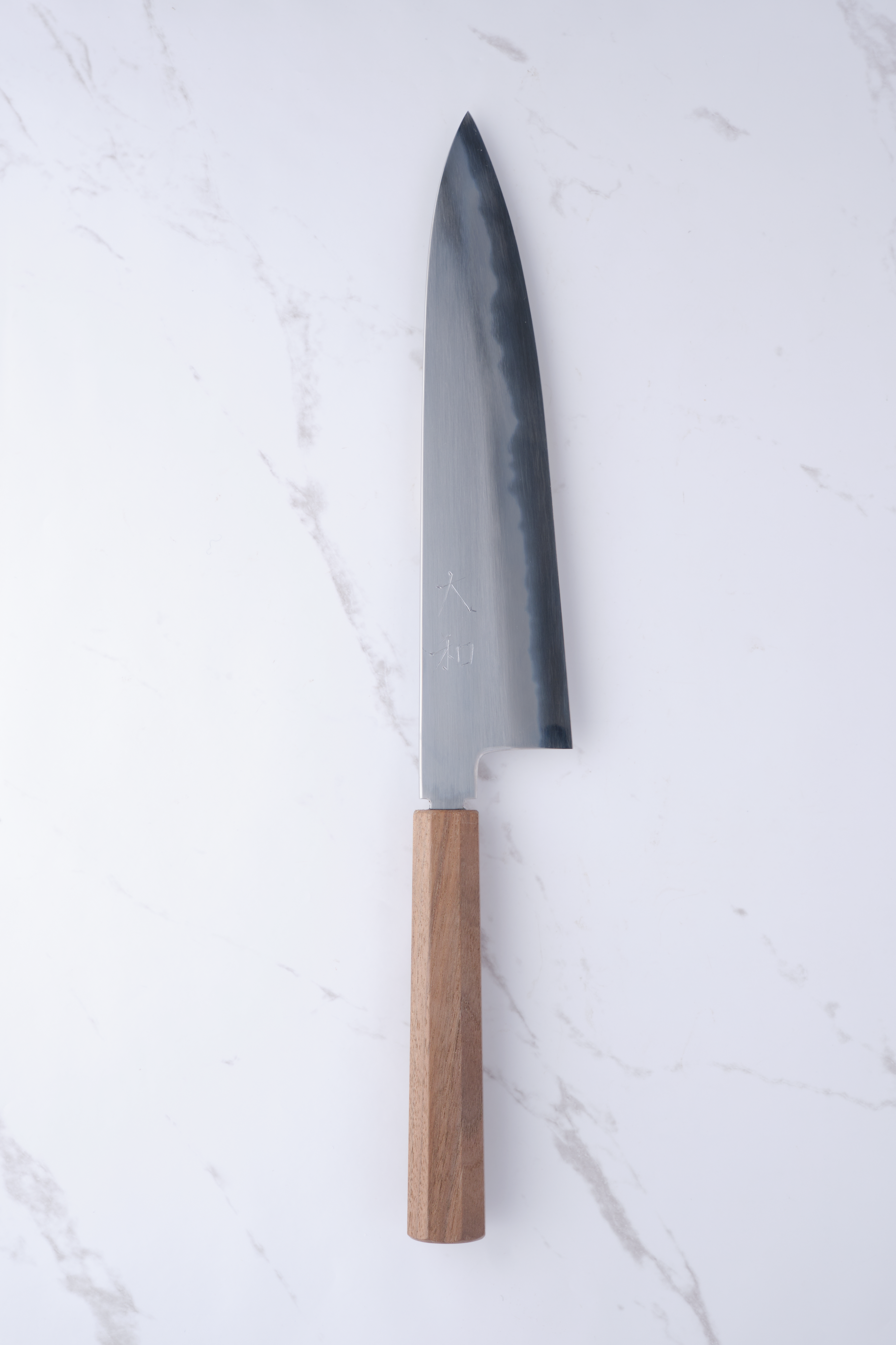 Yamato 'Kon-Gou' 210 mm Gyuto Weiß #2 – Walnuss