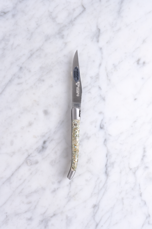 Laguiole Foldekniv 10cm - Grøn Musling Mat