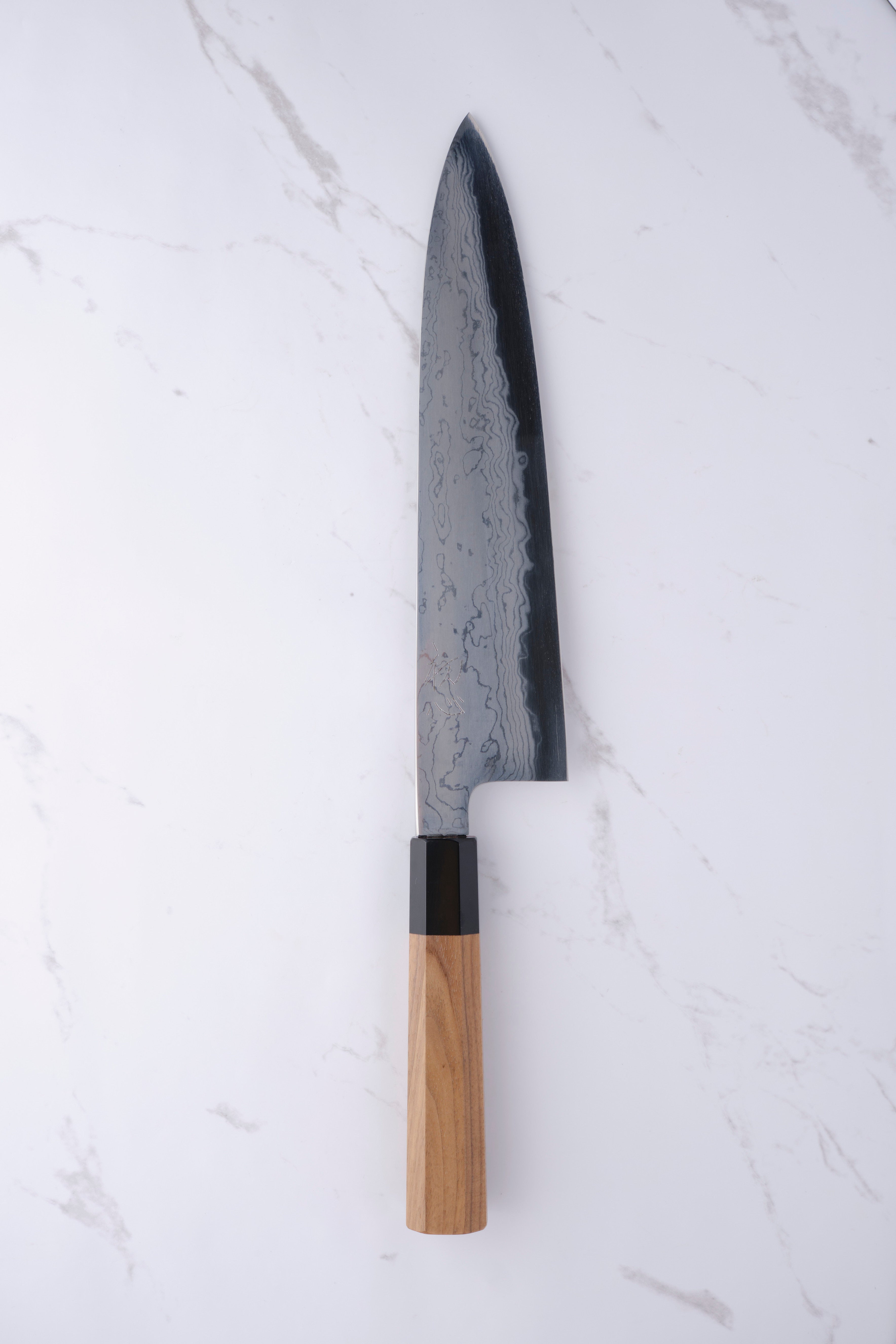 Hatsukokoro Komorebi Damascus Blue-1 - 240mm Chef's Knife